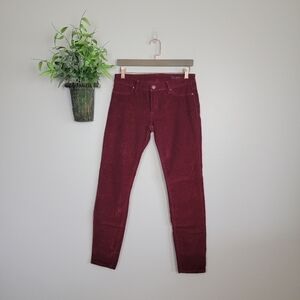 Blank NYC Low Rise Skinny Burgundy Stretch Jegging Legging Corduroy Jeans 29